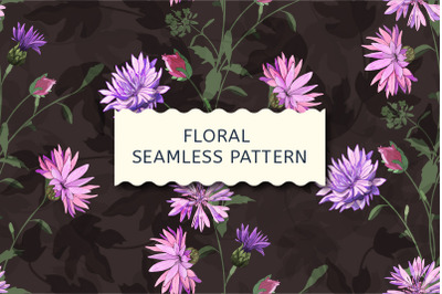 Vector pattern with cornflowers