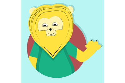 Lion cartoon icon, emblem