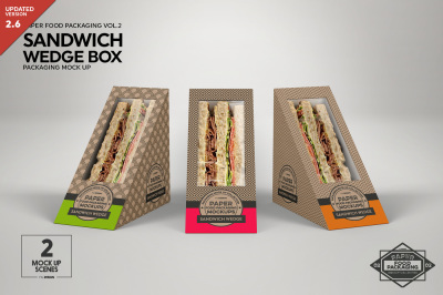 Sandwich Wedge Box Packaging MockUp