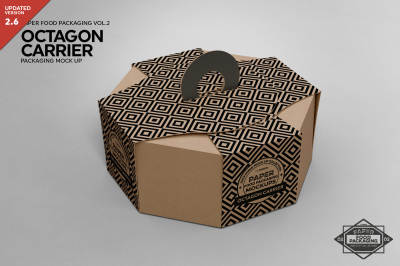 Octagon Box Carrier Packaging MockUp