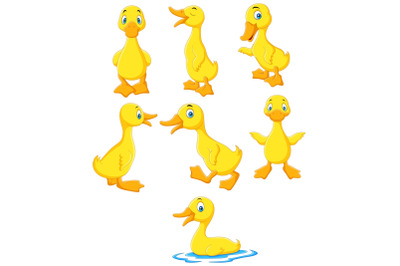 Baby Ducks Clipart Set Graphic