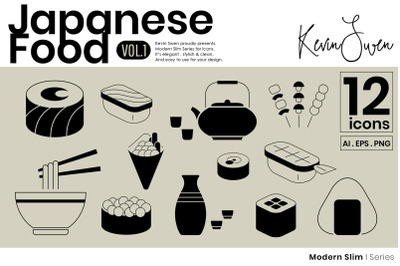 Japanese Food Icons Set