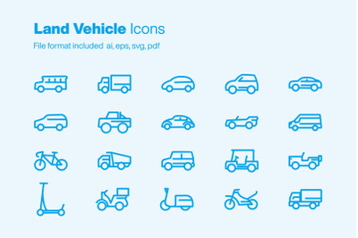 Land Vehicle 20 Icons