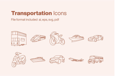 Transportation 10 Icons