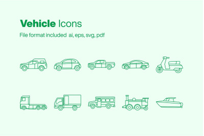 Vehicle 10 Icons