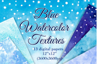 Blue watercolor textures Winter backgrounds