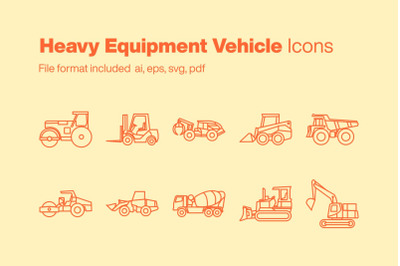 Heavy Equipment Vehicle 10 Icons