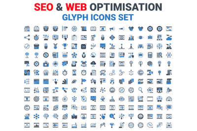 SEO Glyph Icons Set.