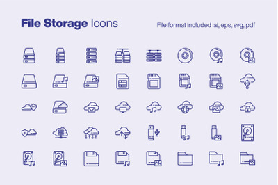 File Storage 40 Icons
