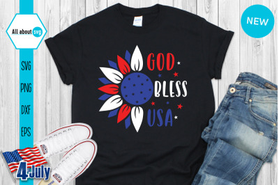 Download Free God Bless Usa Patriotic Sunflower Usa Sunflower SVG ...