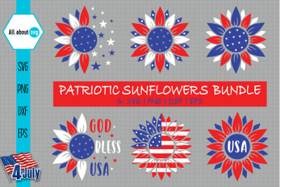 Patriotic Sunflowers Bundle Svg