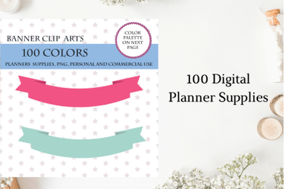 100 Banner Ribbon clipart, Banner Scrapbooking, Banner Ribbon