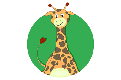 Giraffe cartoon flat icon