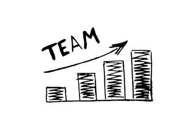 Hand drawn chart graphic development team vector