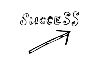 Arrow success up hand drawn