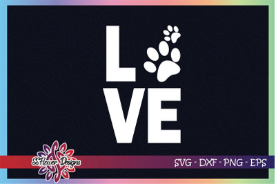 Love dog pawprint svg, cat pawprint svg, love svg, cat svg, dog svg