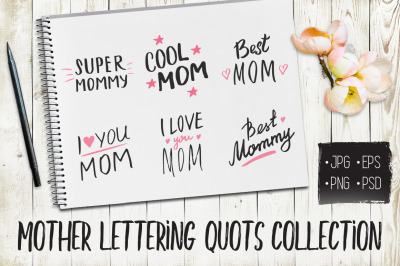 Mother hand lettering collection