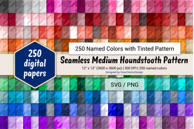 Seamless Houndstooth Digital Paper - 250 Colors Tinted