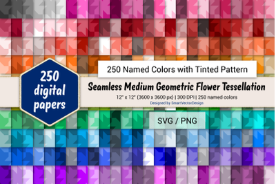Seamless Geom Flower Tessellation Paper - 250 Colors Tinted