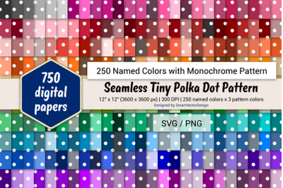 Seamless Tiny Polka Dot Paper - 250 Colors with Pattern
