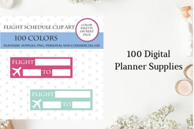 Flight Schedule Clipart&2C; Flight planner stickers