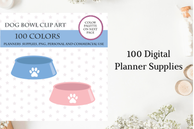 Dog Food Bowl clipart&2C; Vet planner stickers&2C; Dog food clipart