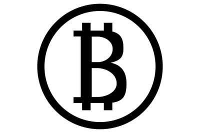 Bitcoin icon black white currency