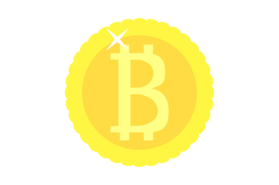 Bitcoin coin golden isolated