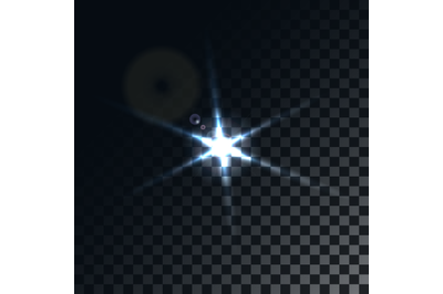 Star flare on transparent background