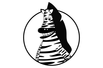 Zebra icon flat