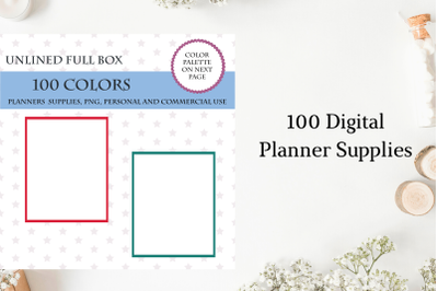 Unlined full box planner stickers clipart