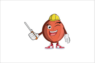 Hazelnut Construction Worker Cartoon Character Design
