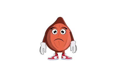 Hazelnut Sad Frown Cartoon Character Design