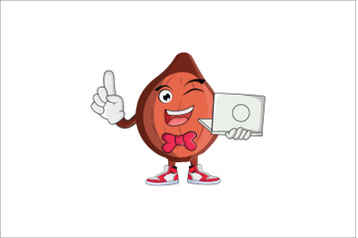 Hazelnut with Laptop Cartoon Character Design