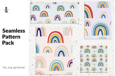 Modern rainbows seamless patterns