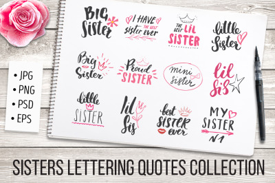 Sisters Lettering Quotes Collection