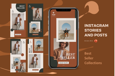 Instagram stories &amp;amp; posts powerpoint template - best seller collection