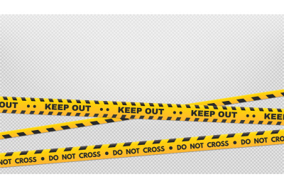 Caution perimeter stripes. Warning and danger tapes. Black and yellow