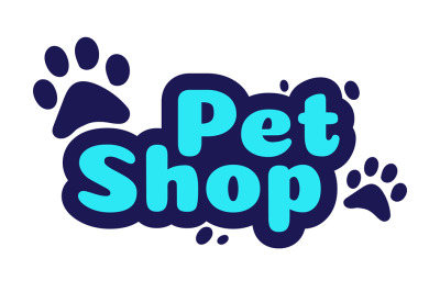 Pet shop logo design template. Store with goods and accessories for an