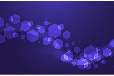 Hexagonal wave structure. Futuristic geometric molecular cells backgro