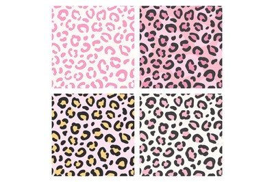 Pink leopard pattern. Seamless animal print&2C; trendy wild cat design st