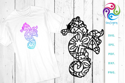 Sea Horse out of Mandala Cut File | Zentangle Sea Horse