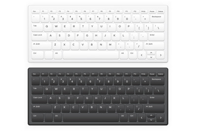 Laptop keyboard. Notebook computer keys with english latin alphabet qw