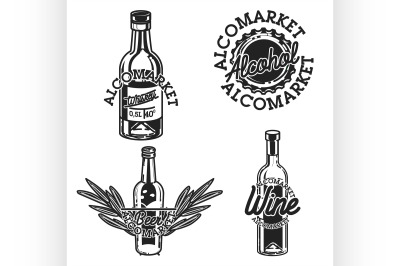 Color vintage alcomarket emblems