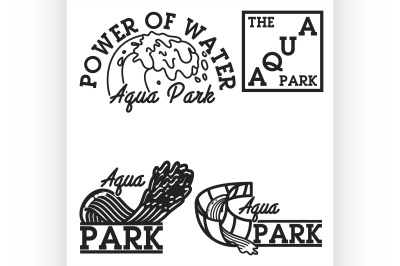 Color vintage aquapark emblems