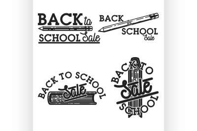 Color vintage back to school sale emblems