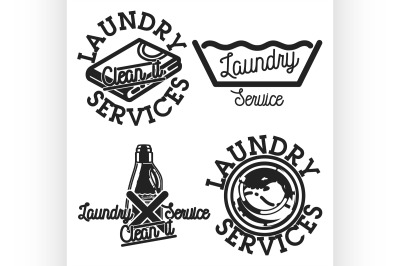 Color vintage laundry services emblems