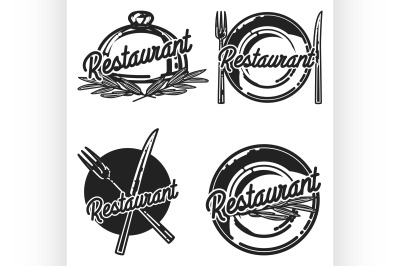 Color vintage restaurant emblems
