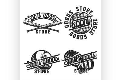 Color vintage sport goods emblems