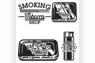 Color vintage tobacco shop emblems